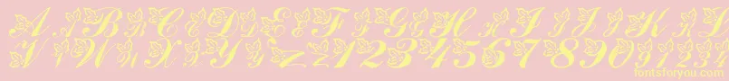 LmsHollyJollyChristmas Font – Yellow Fonts on Pink Background