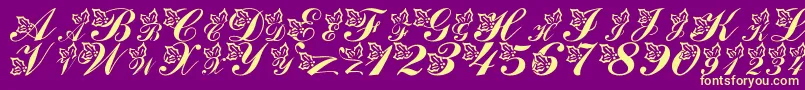 LmsHollyJollyChristmas Font – Yellow Fonts on Purple Background