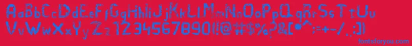 Elefidearena-Schriftart – Blaue Schriften auf rotem Hintergrund