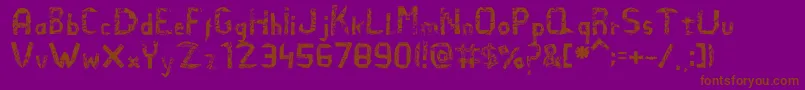 Elefidearena-Schriftart – Braune Schriften auf violettem Hintergrund
