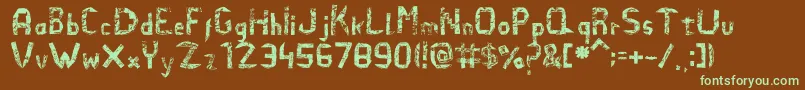 Elefidearena-fontti – vihreät fontit ruskealla taustalla