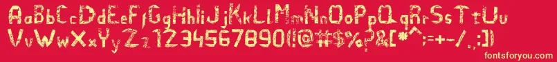 Elefidearena Font – Yellow Fonts on Red Background