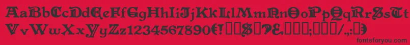 Levefd Font – Black Fonts on Red Background