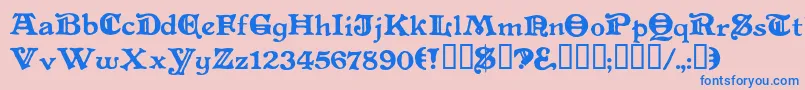 フォントLevefd – ピンクの背景に青い文字