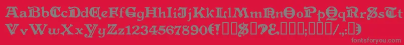 Levefd Font – Gray Fonts on Red Background