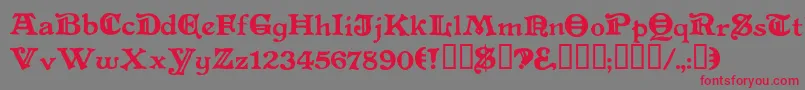 Levefd-Schriftart – Rote Schriften auf grauem Hintergrund