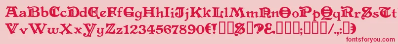Levefd Font – Red Fonts on Pink Background