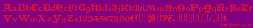 フォントLevefd – 紫の背景に赤い文字