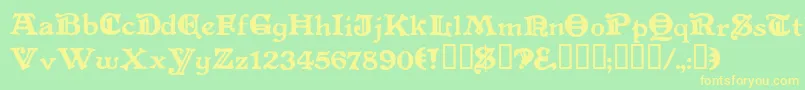 Levefd Font – Yellow Fonts on Green Background