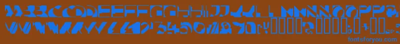 Kahunacapsssk-Schriftart – Blaue Schriften auf braunem Hintergrund