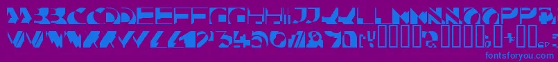 Шрифт Kahunacapsssk – синие шрифты на фиолетовом фоне