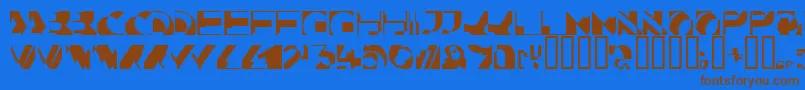 Kahunacapsssk-Schriftart – Braune Schriften auf blauem Hintergrund