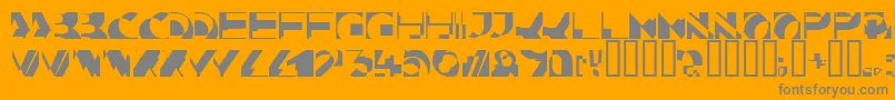 Fonte Kahunacapsssk – fontes cinzas em um fundo laranja