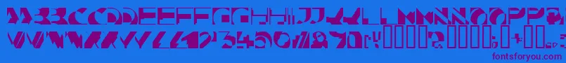 Шрифт Kahunacapsssk – фиолетовые шрифты на синем фоне