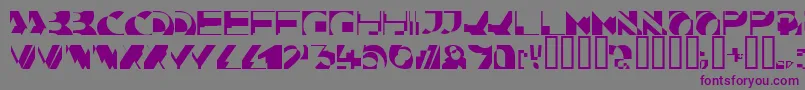 フォントKahunacapsssk – 紫色のフォント、灰色の背景