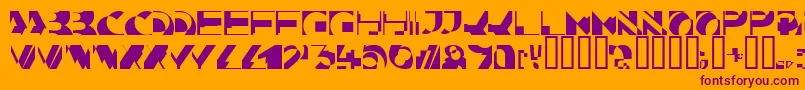 Kahunacapsssk-Schriftart – Violette Schriften auf orangefarbenem Hintergrund