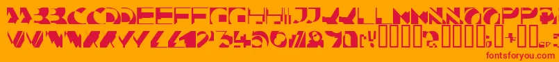 フォントKahunacapsssk – オレンジの背景に赤い文字