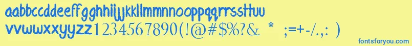 EyelinerTattoo Font – Blue Fonts on Yellow Background
