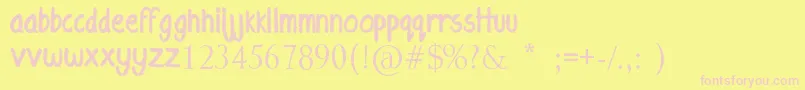Шрифт EyelinerTattoo – розовые шрифты на жёлтом фоне