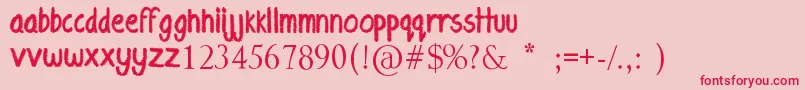 EyelinerTattoo-Schriftart – Rote Schriften auf rosa Hintergrund