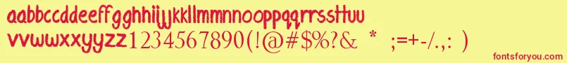 EyelinerTattoo Font – Red Fonts on Yellow Background