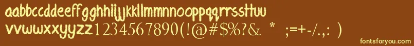 EyelinerTattoo Font – Yellow Fonts on Brown Background