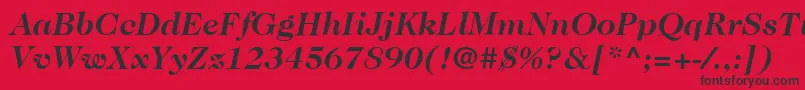 fuente ItcCaslon224LtBoldItalic – Fuentes Negras Sobre Fondo Rojo