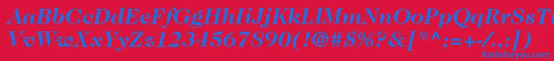 フォントItcCaslon224LtBoldItalic – 赤い背景に青い文字