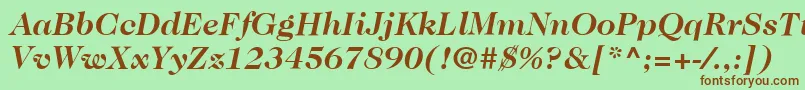 ItcCaslon224LtBoldItalic Font – Brown Fonts on Green Background