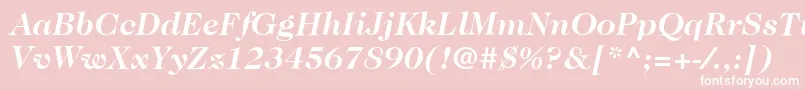 ItcCaslon224LtBoldItalic-Schriftart – Weiße Schriften auf rosa Hintergrund