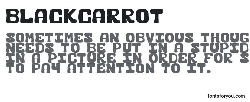 BlackCarrot -fontin tarkastelu