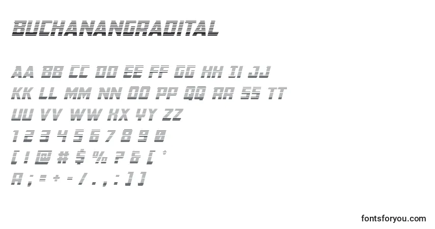 Fuente Buchanangradital - alfabeto, números, caracteres especiales