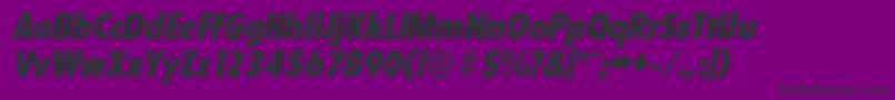 Шрифт FloridaserialHeavyItalic – чёрные шрифты на фиолетовом фоне