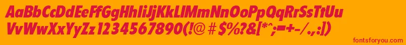 FloridaserialHeavyItalic Font – Red Fonts on Orange Background