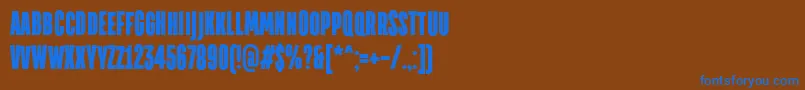 Fonte TtdirectorsdemoblRegular – fontes azuis em um fundo marrom