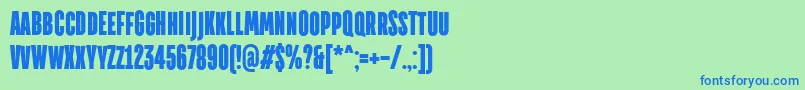 TtdirectorsdemoblRegular-Schriftart – Blaue Schriften auf grünem Hintergrund