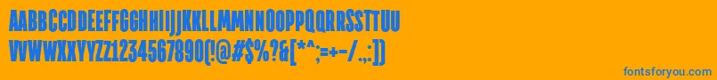 Fonte TtdirectorsdemoblRegular – fontes azuis em um fundo laranja