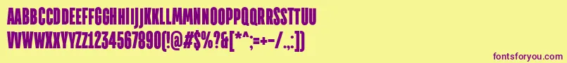 TtdirectorsdemoblRegular-Schriftart – Violette Schriften auf gelbem Hintergrund