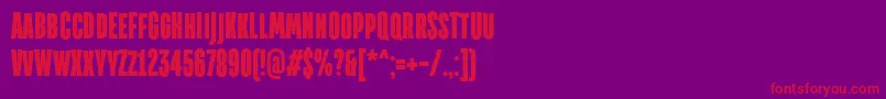 フォントTtdirectorsdemoblRegular – 紫の背景に赤い文字