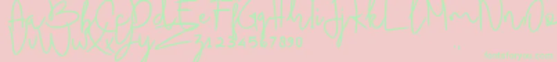 BudhayantiScript Font – Green Fonts on Pink Background