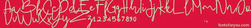 BudhayantiScript Font – Green Fonts on Red Background