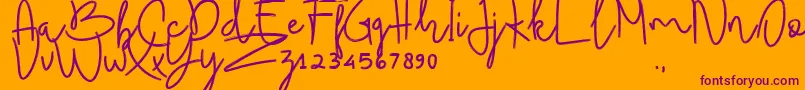 BudhayantiScript Font – Purple Fonts on Orange Background