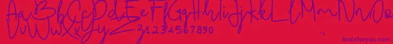 BudhayantiScript Font – Purple Fonts on Red Background
