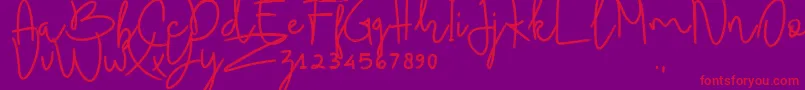 Шрифт BudhayantiScript – красные шрифты на фиолетовом фоне