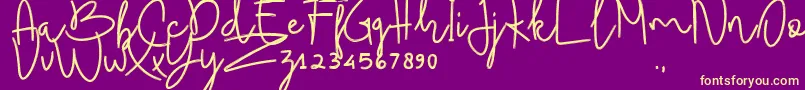 fuente BudhayantiScript – Fuentes Amarillas Sobre Fondo Morado
