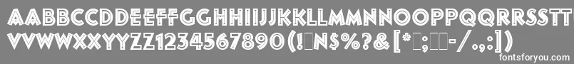 フォントFolliesLetPlain – 灰色の背景に白い文字