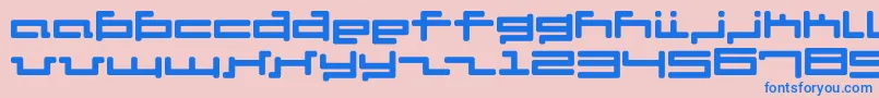 フォントV5cur – ピンクの背景に青い文字