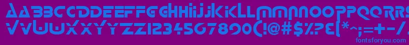 LogashRegular Font – Blue Fonts on Purple Background