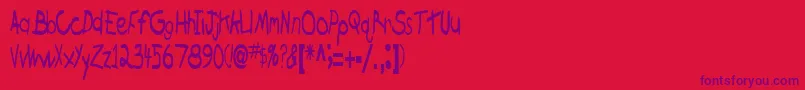 BrokenRegular Font – Purple Fonts on Red Background