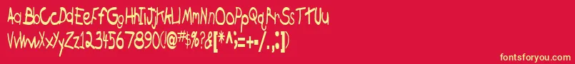 BrokenRegular Font – Yellow Fonts on Red Background